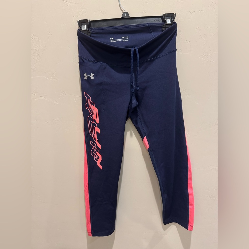 Under Armour Dark Blue and Pink Graphic Leggings